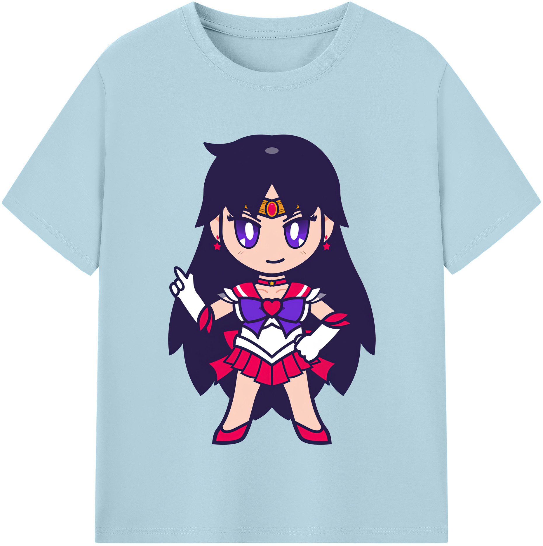 （画像用） 美少女戦士セーラームーン 火野レイ ひの レイ Sailor Moon Hino Rei （セーラーマーズ,Sailor Mars） 綿100％半袖Tシャツ（フロントプリント）